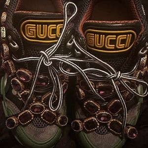 Gucci  Flashtrek Sega Green Removable Crystal